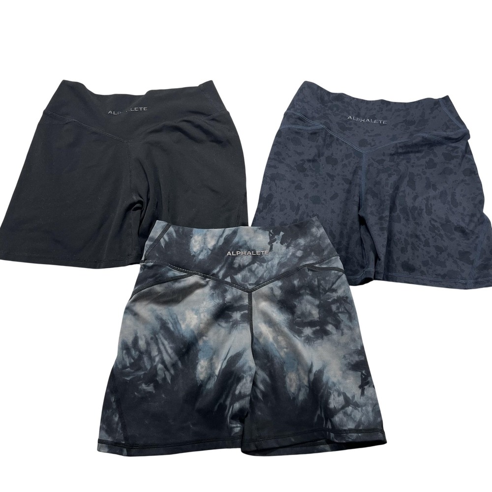 Alphalete Shorts Womens Medium Multicolor Biker Athletic Bundle Lot Of 3 Pairs